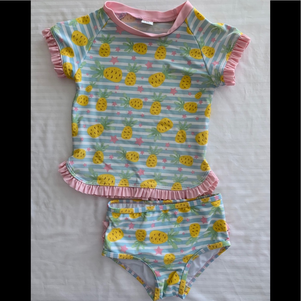 Ruffle Butt girls two piece swim suit